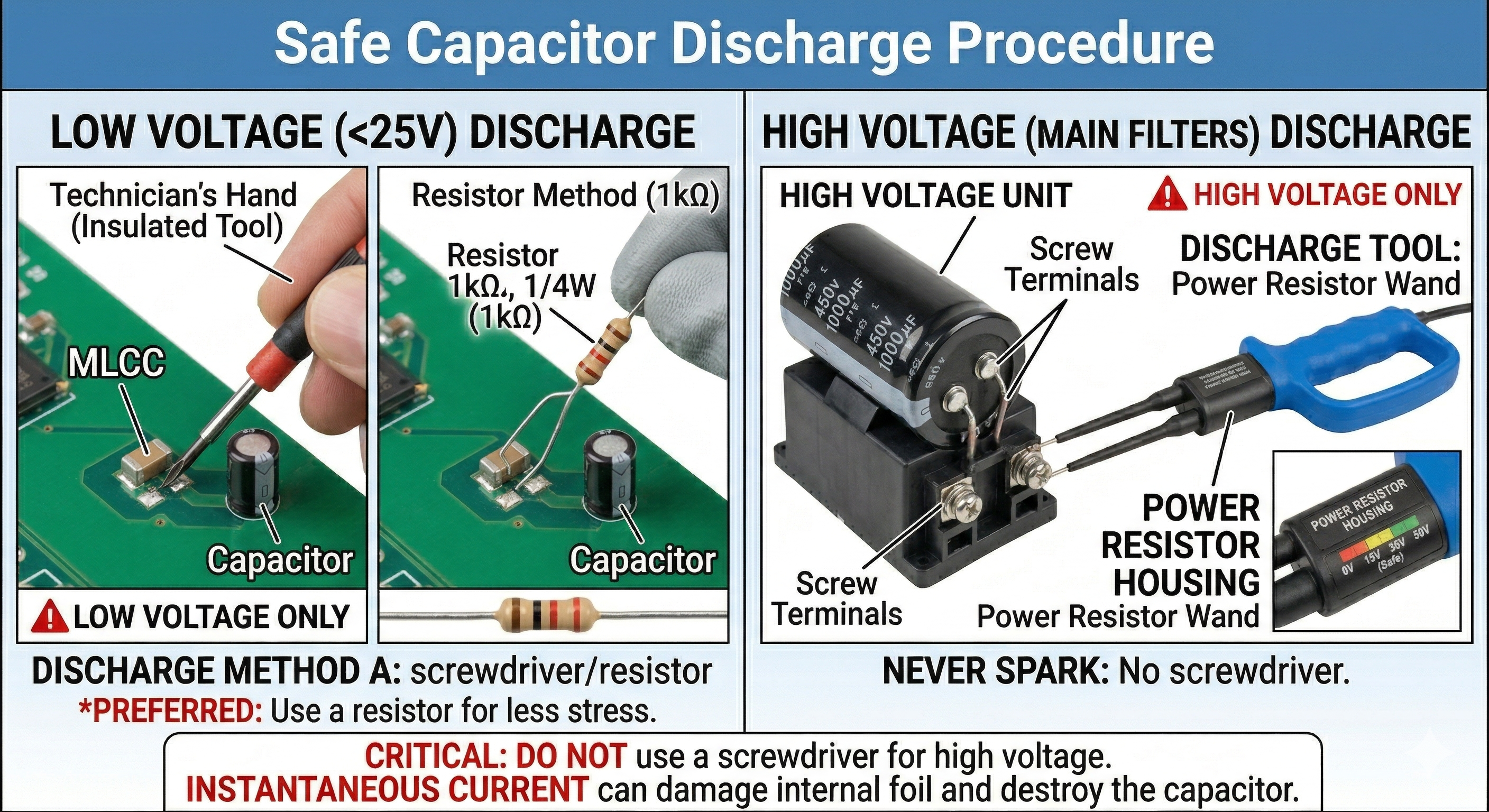 Safe Capacitor Discharge Procedure