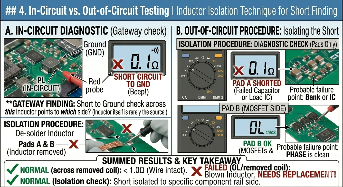 Inductor Isolation Technique for Short Finding