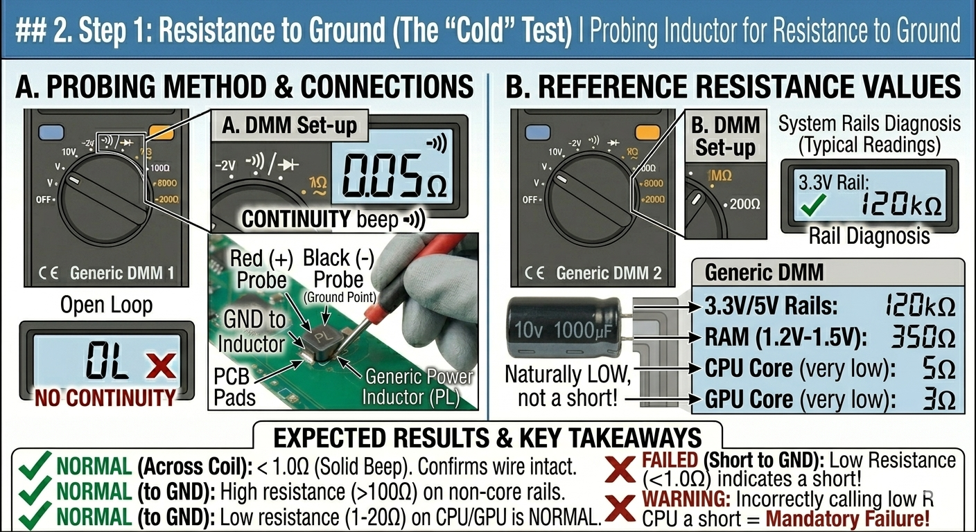 Probing Inductor for Resistance to Ground